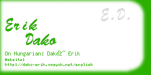 erik dako business card